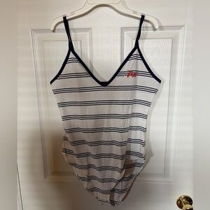 PINK striped body suit